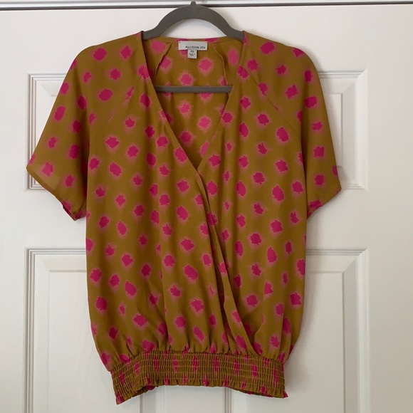 Evereve Tops - Evereve Allison Joy Polka Dot Wrap Front Blouse